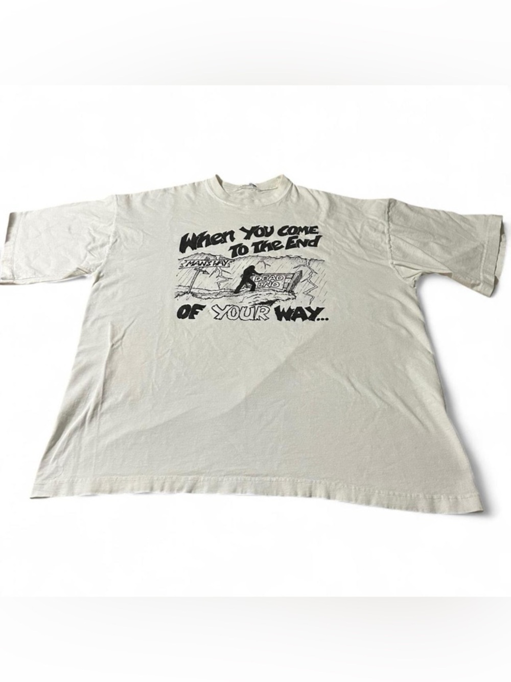 Vintage 90s When You Come To The End Of Your Way Jesus Shirt Size XL